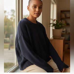 G. Label Merino Oversized‎ Wool Sweater S Blue